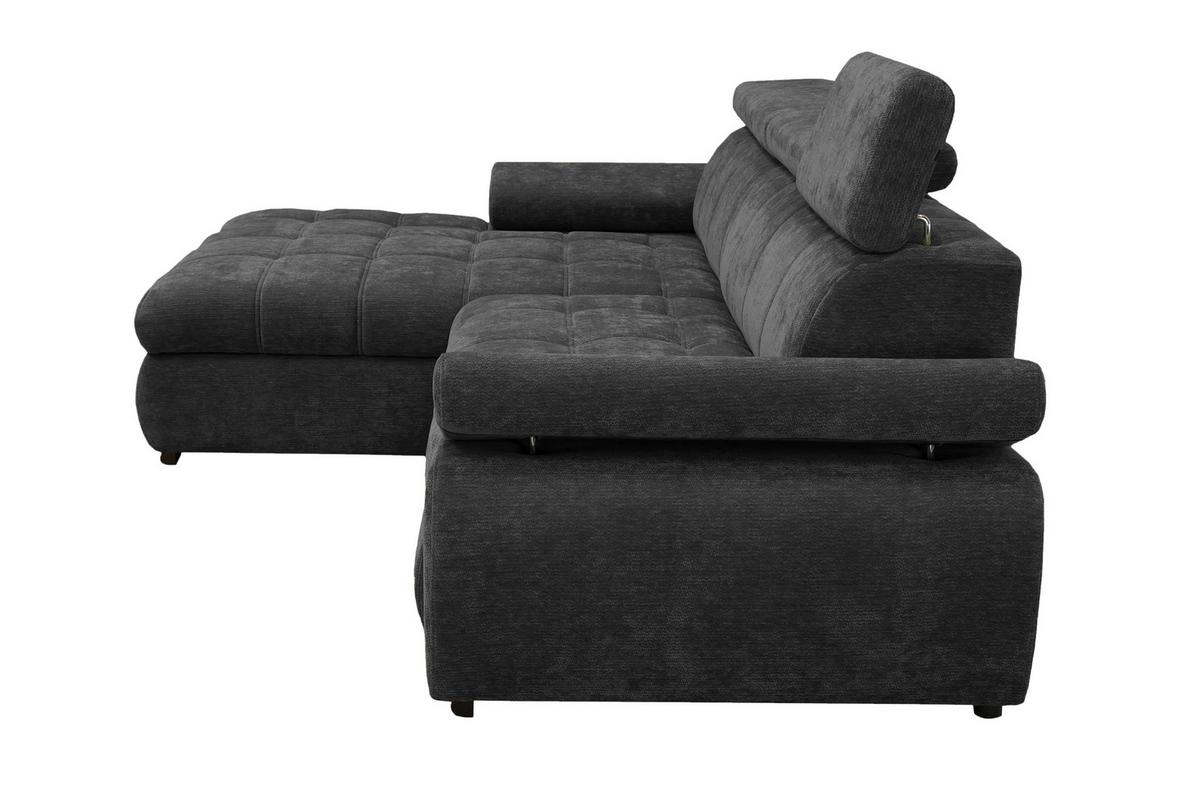 Kutna Garnitura Vegas - crna, Design, drvo/tekstil (173/294cm) - Modern Living