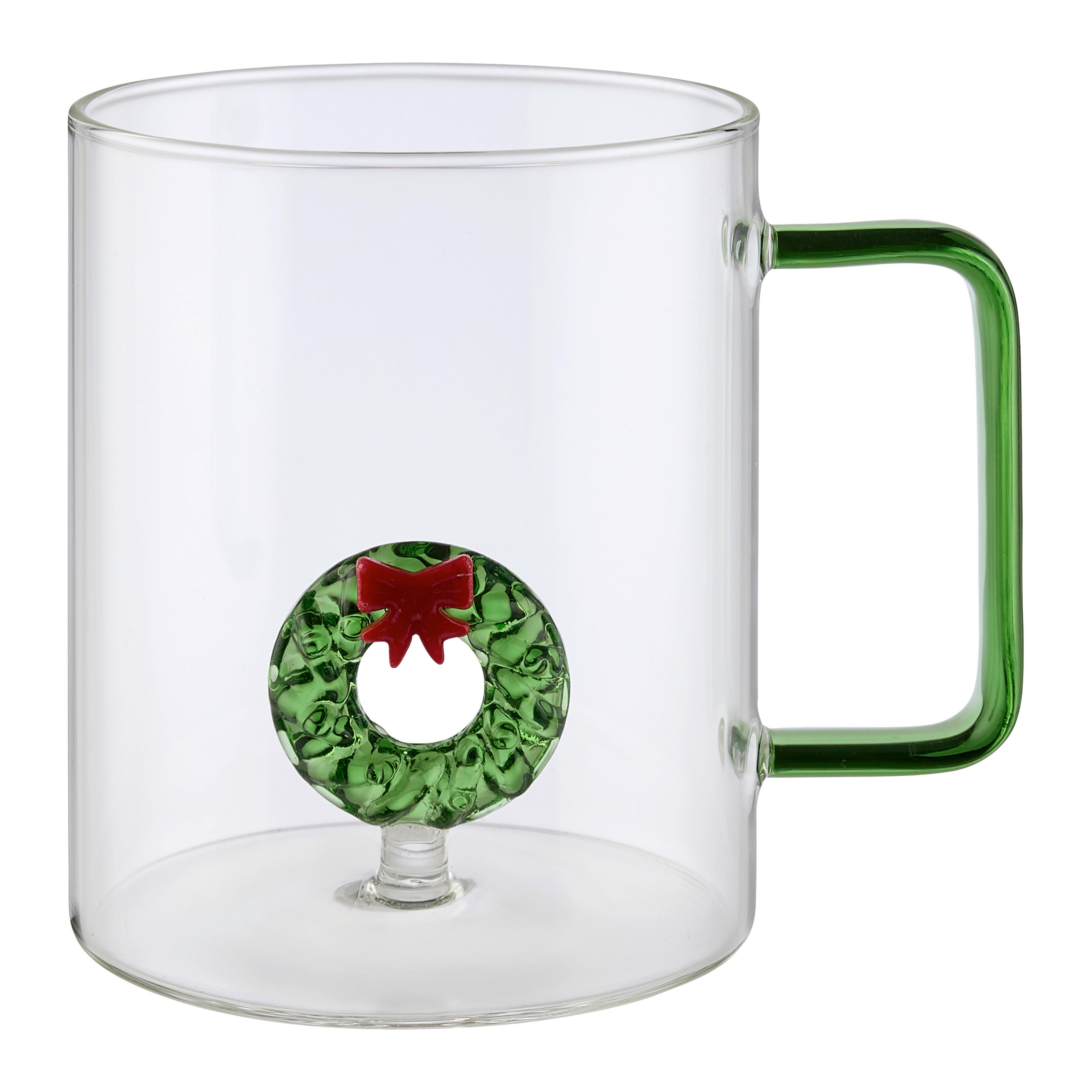 Tasse Christmas Grün/Rot - Transparent/Rot, Glas (8/10cm) - Mömax
