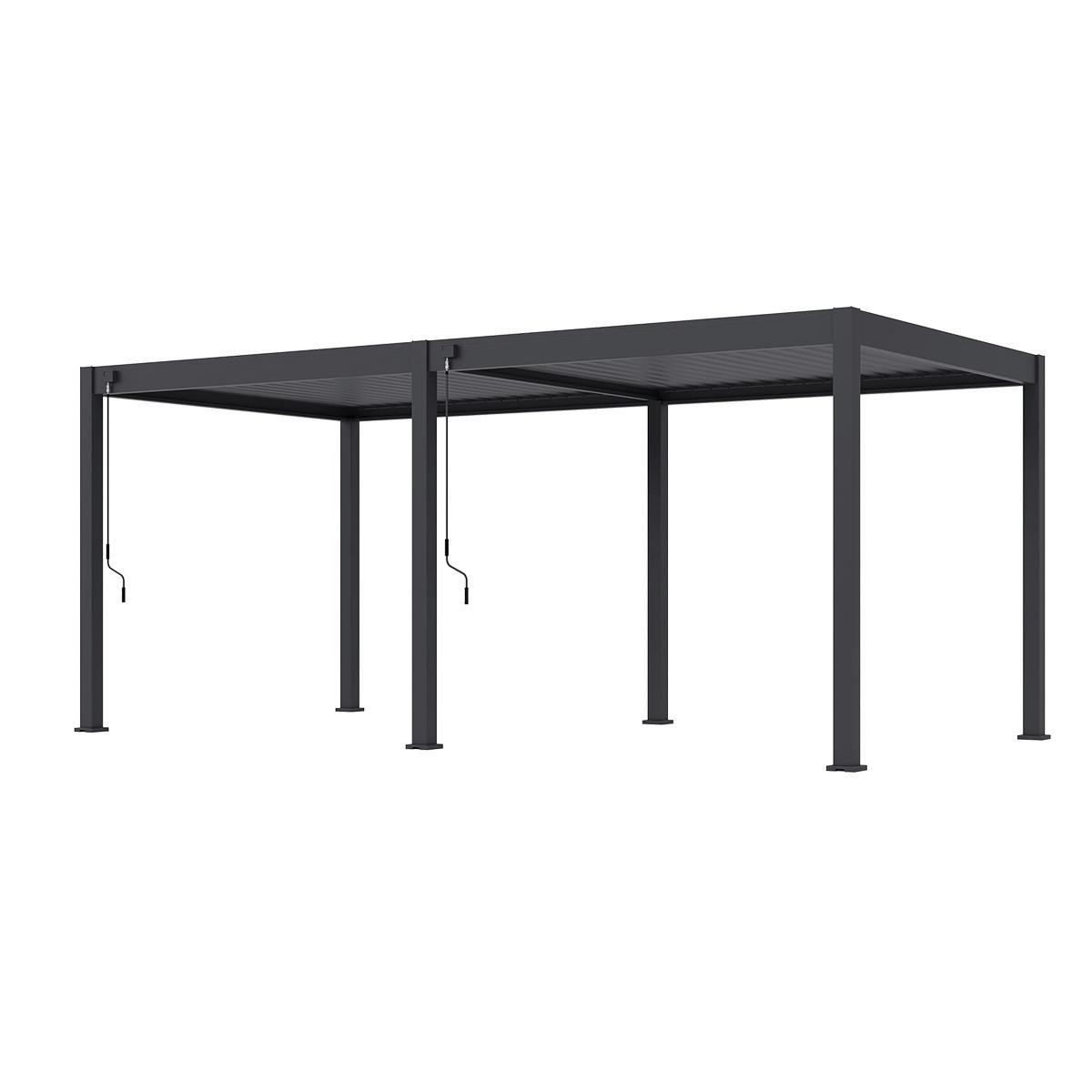 Pergola Trumpf, Antracit, 3x6m - barve grafita, Basics, kovina (300/255/600cm) - Gardenson