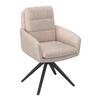 Armlehnstuhl Laurin Taupe Webstoff Drehbar Gepolstert - Taupe/Schwarz, MODERN, Holz/Textil (59/93/63cm) - Bessagi Home