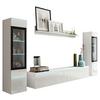 Dnevni Regal Vera, Bela, Visoki Sijaj, 4-Delno, Led - siva/bela, Trendi, umetna masa/steklo (240/130/33cm) - P & B