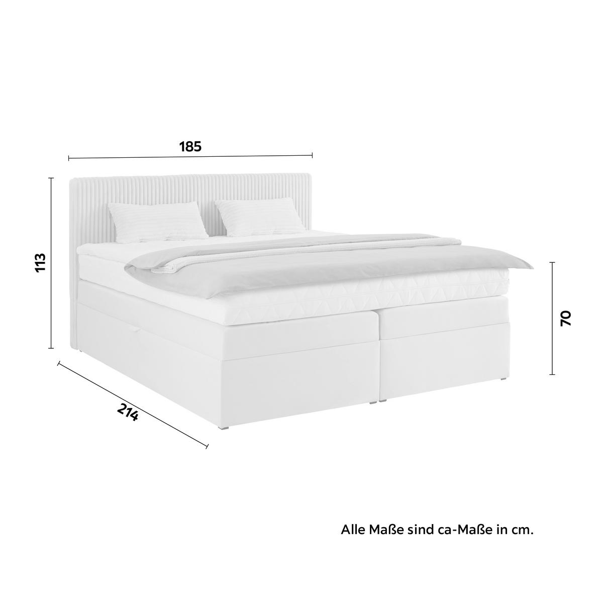Boxspringbett Rossa in Beige ca. 180x200cm - Beige/Schwarz, KONVENTIONELL, Holzwerkstoff/Kunststoff (180/200cm) - Mömax