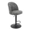 TABOURET DE BAR ROMY - gris/noir, MODERN, métal/textile (53/99-119/48cm) - Mömax