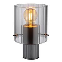 Tischleuchte Tulivar Dunkelgrau max. 40 Watt - Dunkelgrau, Design, Glas/Metall (14/22cm) - Globo