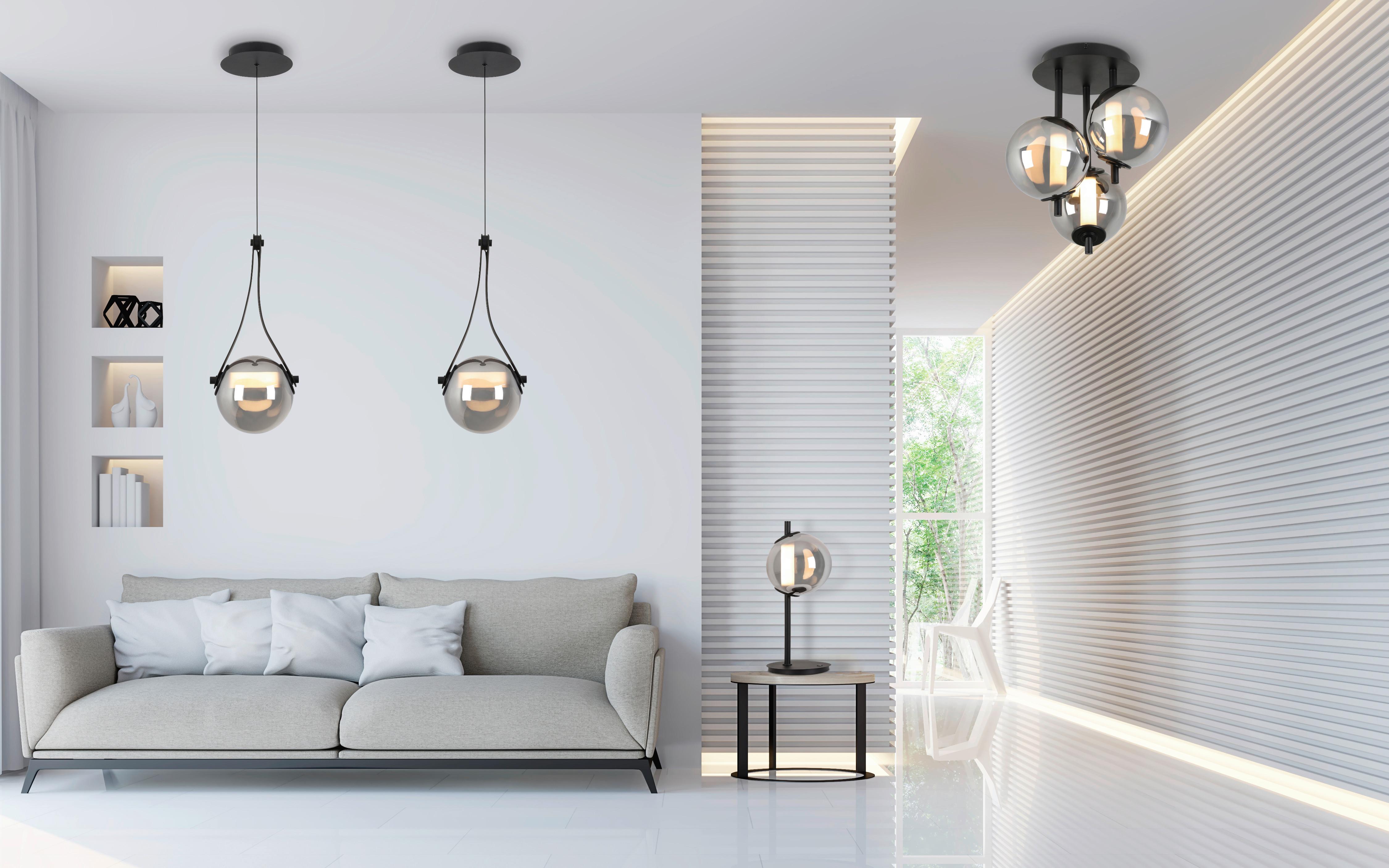 LAMPA SUFITOWA LED SECO - czarny/kolor chromowy, Design, tworzywo sztuczne/metal (45/49cm) - Dieter Knoll