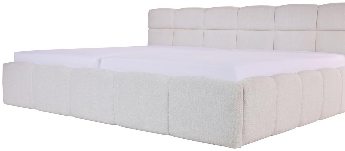 Polsterbett Ascona Creme ca. 240x200cm - Creme/Schwarz, KONVENTIONELL, Kunststoff/Textil (240/200cm) - Based