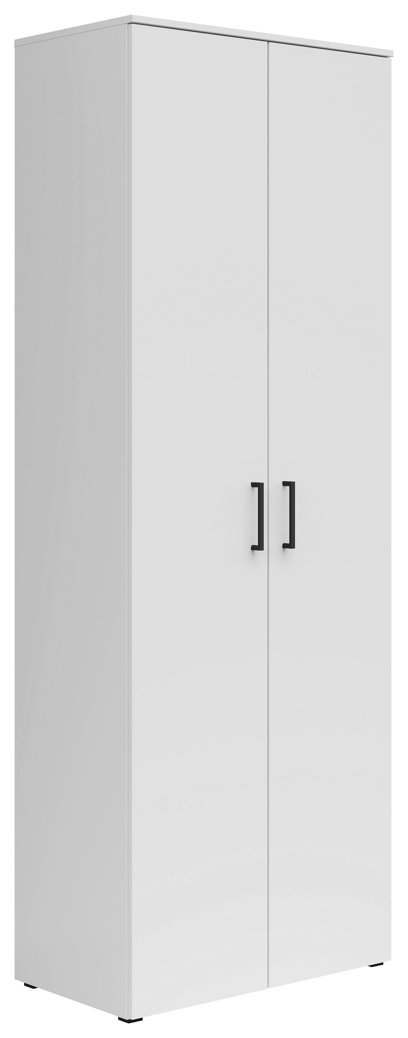 Schrank Multistauraum Weiss - Weiss/Schwarz, Modern, Holzwerkstoff/Kunststoff (70/195/40cm) - Premium Living