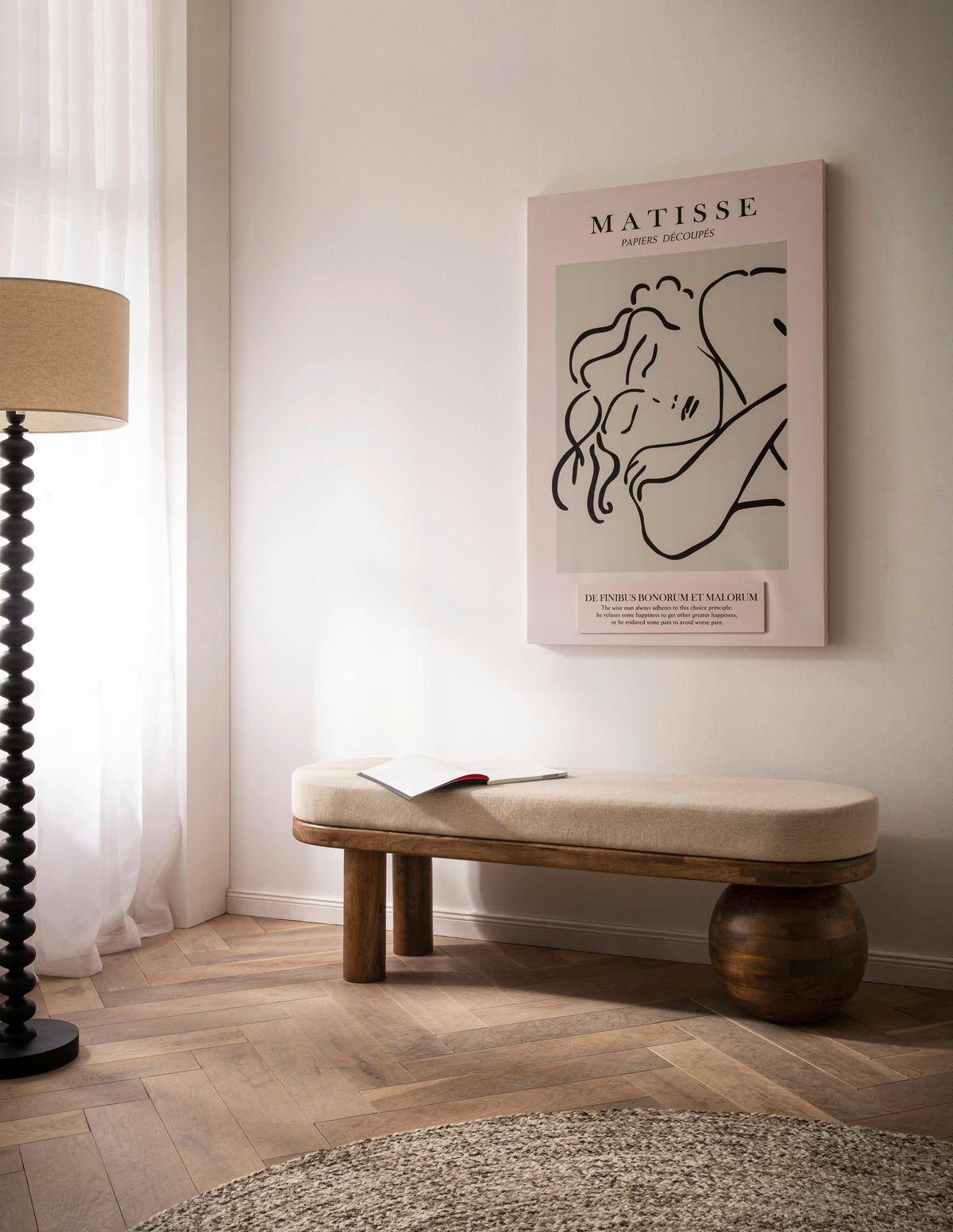 SITZBANK SITZBANK STOFF - Beige/Braun, Design, Holz/Textil (140/47/40cm) - Livetastic