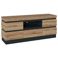 Tv-element Corte, Barva Hrasta, Temno Siva - siva/barve hrasta, Trend, umetna masa/leseni material (160,8/68/45cm)