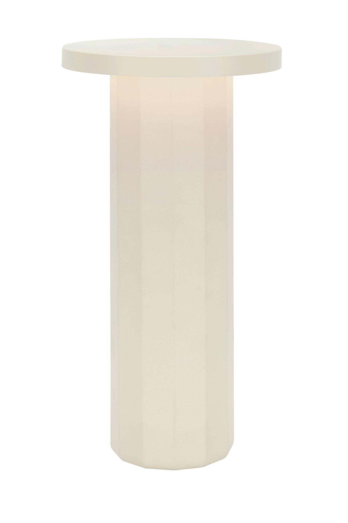 LAMPA STOŁOWA Z AKUMULATOREM ION *DK* - kolor piaskowy, Design, kamień/metal (16/31,6cm) - Dieter Knoll