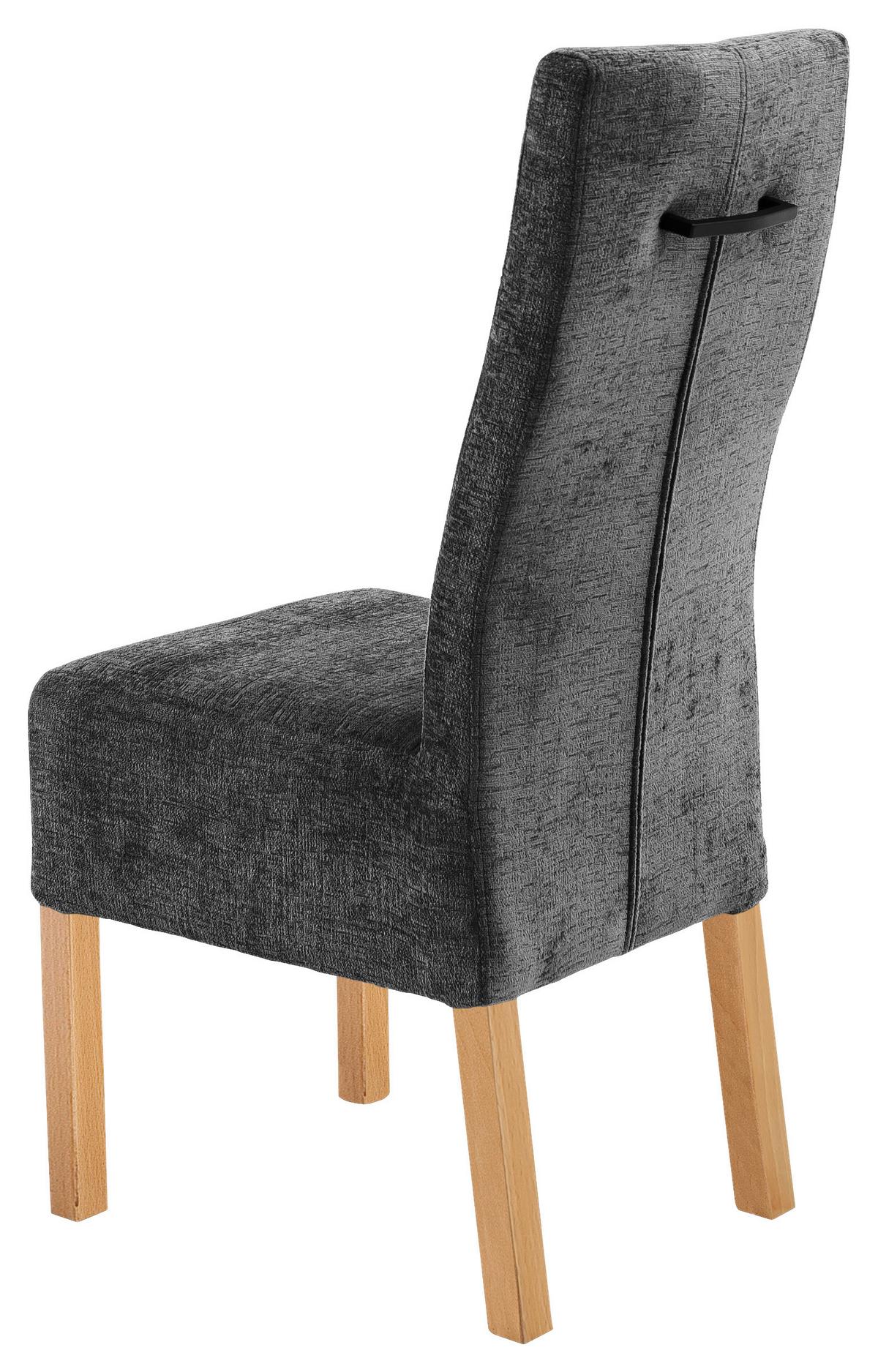 Stuhl Sheldon in Anthrazit - Eichefarben/Anthrazit, Basics, Holz/Textil (44/103/63cm) - Zandiara