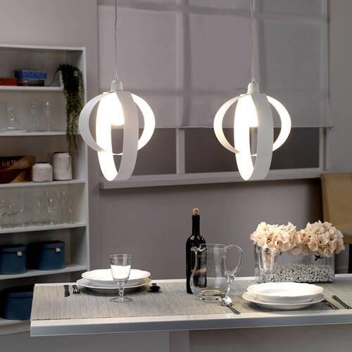Hängeleuchte Serena Weiß max. 22 Watt - Weiß, Design, Metall (30/120cm)