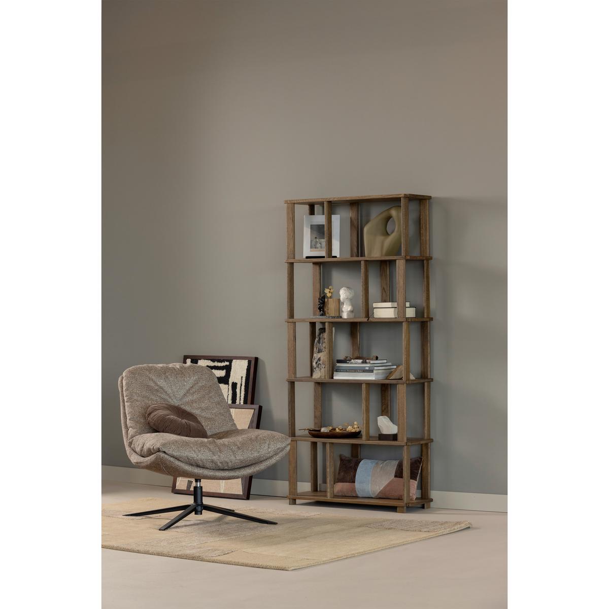 SESSEL Arve Naturfarben B: 82cm - Schwarz/Naturfarben, Design, Textil/Metall (82/86/87cm) - Livetastic