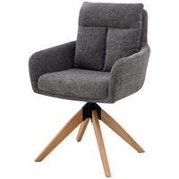 KRZESŁO Z PODŁOKIETNIKAMI MALIK - kolor naturalny/szary, Konventionell, metal/drewno (59/92/63cm) - Livetastic