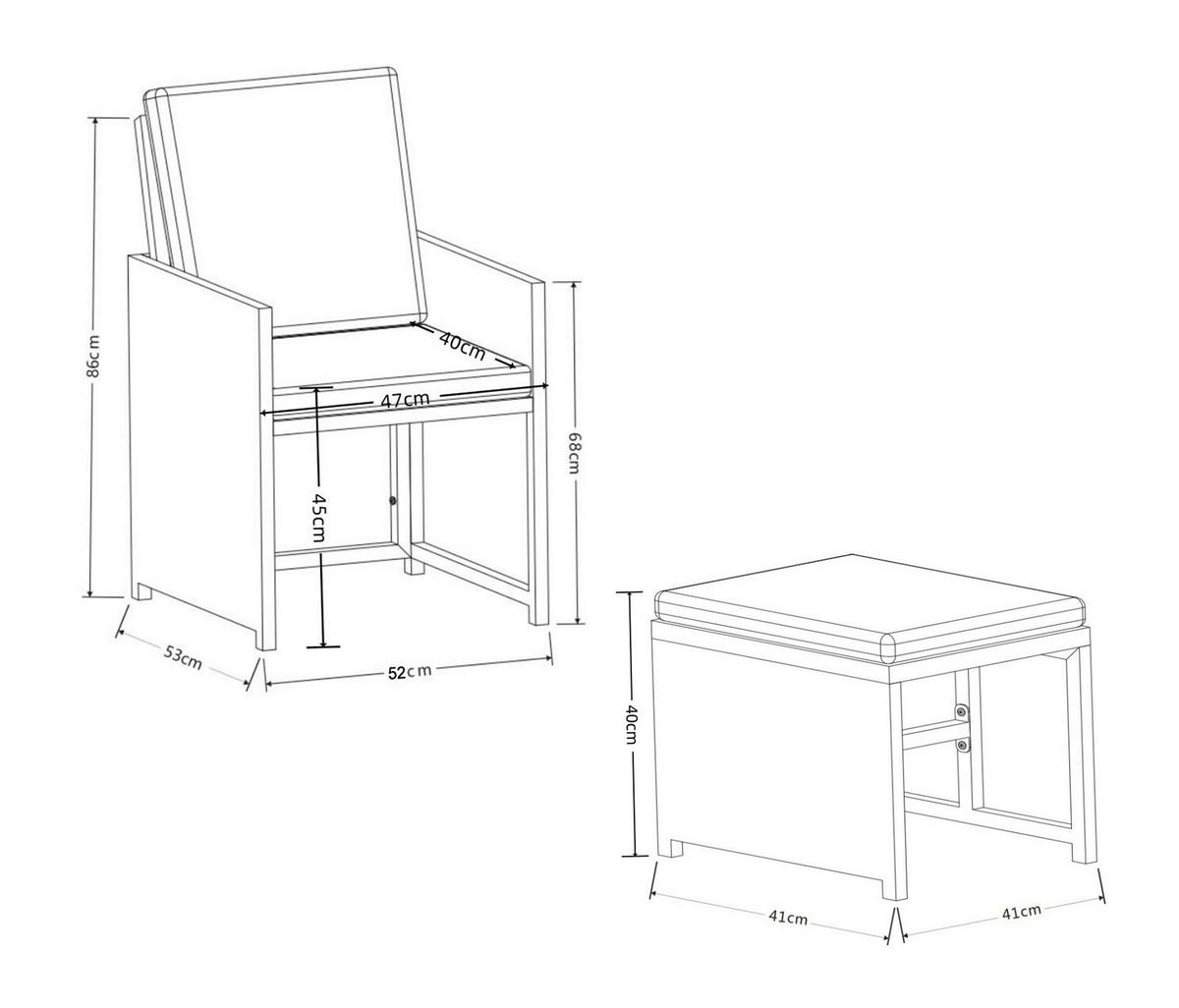 GARTENSESSEL-SET RALOSO - Weiss/Braun, Modern, Kunststoff/Textil (53/84/53cm) - Ambia Garden