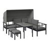 LOUNGEGRUPP BIGI - beige/grå, Basics, metall/glas - Mömax