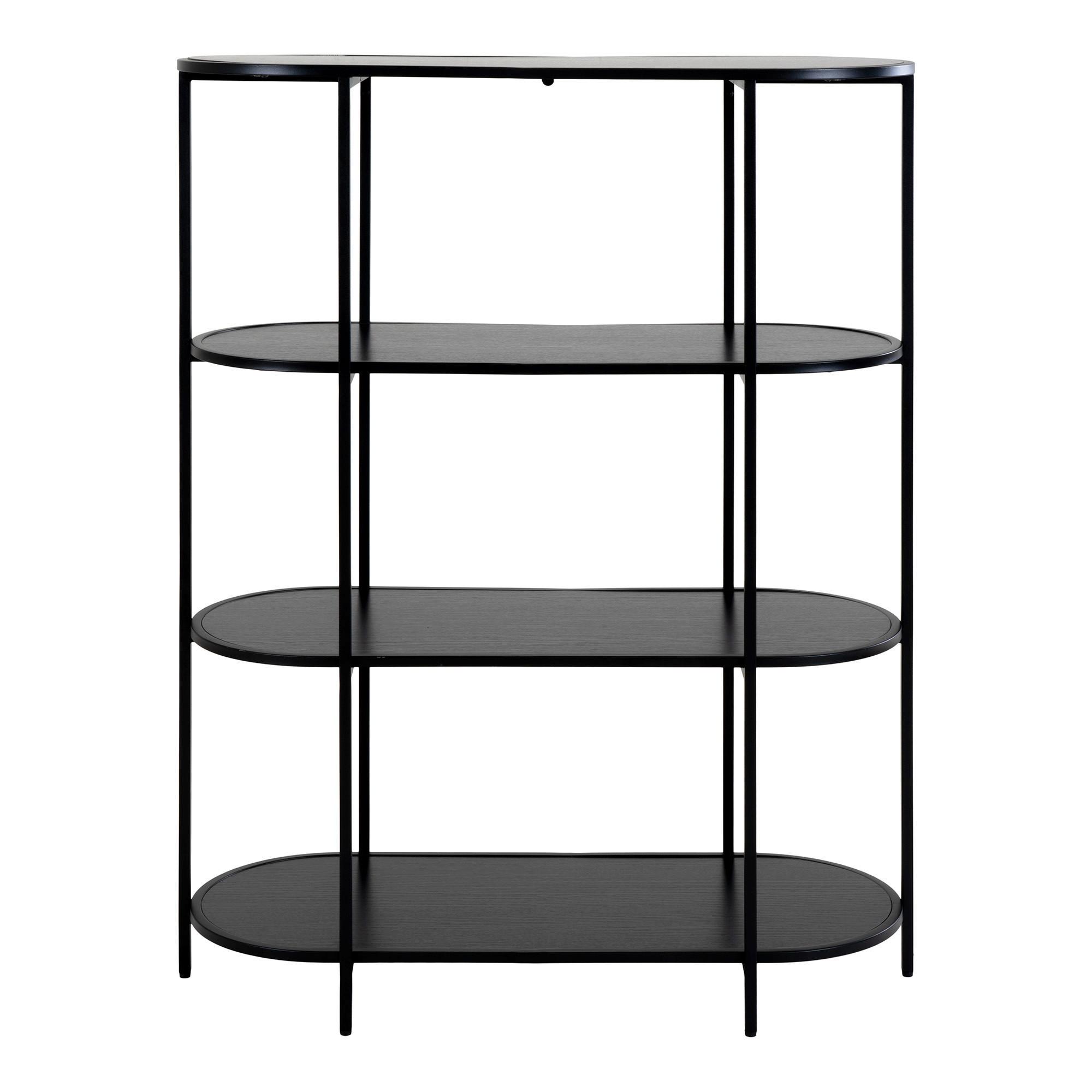 Regal Vita Schwarz - Schwarz, Design, Holzwerkstoff/Metall (85/111/36cm) - MID.YOU