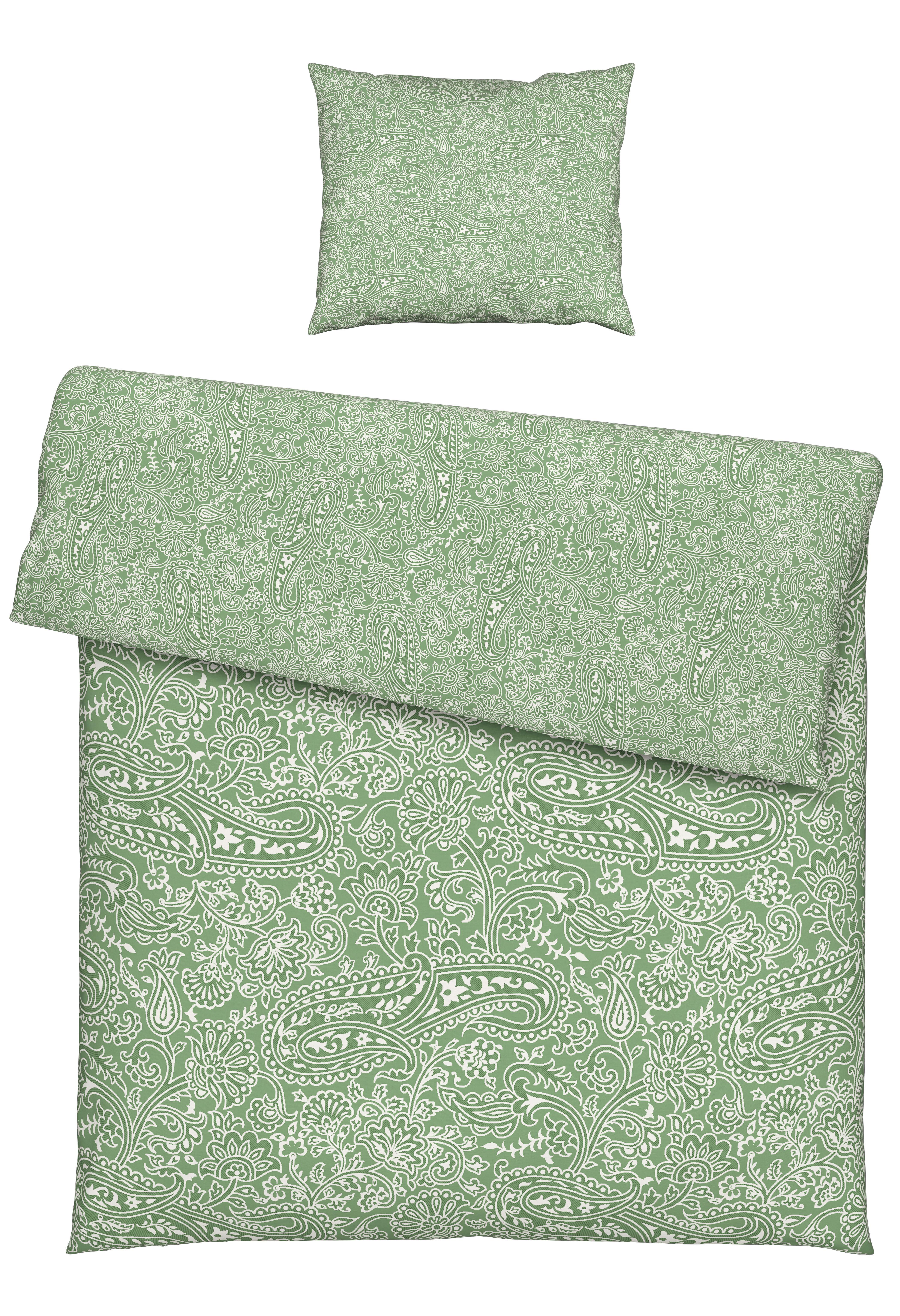 BETTWÄSCHESET LAYLA - Grün, Konventionell, Textil (160/210cm) - Modern Living