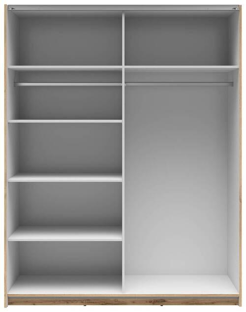 DULAP USI GLISANTE TETRIX - străveziu/stejar Wotan, Modern, sticlă/material pe bază de lemn (153,5/195,5/60cm) - Modern Living