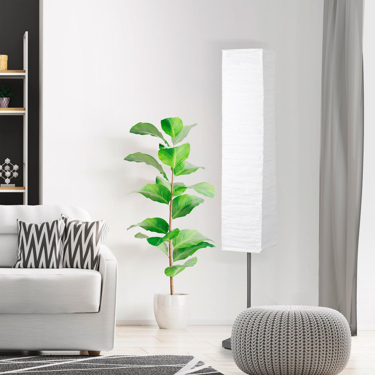 Stehleuchte Nerva Weiß/Titanfarben max. 40 Watt - Titanfarben/Weiß, Basics, Papier/Metall (18/145cm) - Brilliant