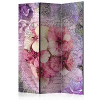 Paravan Memory, Dvostranski, 3-Delni - lila/pink, Basics, tekstil/les (135/172/3cm) - artgeist