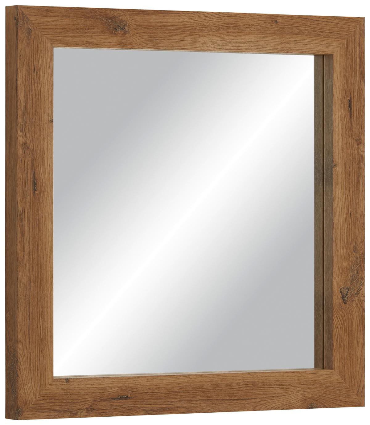Stensko Ogledalo Tina -Sb-, 51 X 51 Cm - barve hrasta, Konvencionalno, steklo/leseni material (51/51/3,5cm) - Mömax