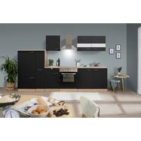 Küchenleerblock LBKB300ESS Schwarz/Eiche ca. 300 cm - Edelstahlfarben/Eichefarben, Basics, Holzwerkstoff/Metall (300cm) - Respekta