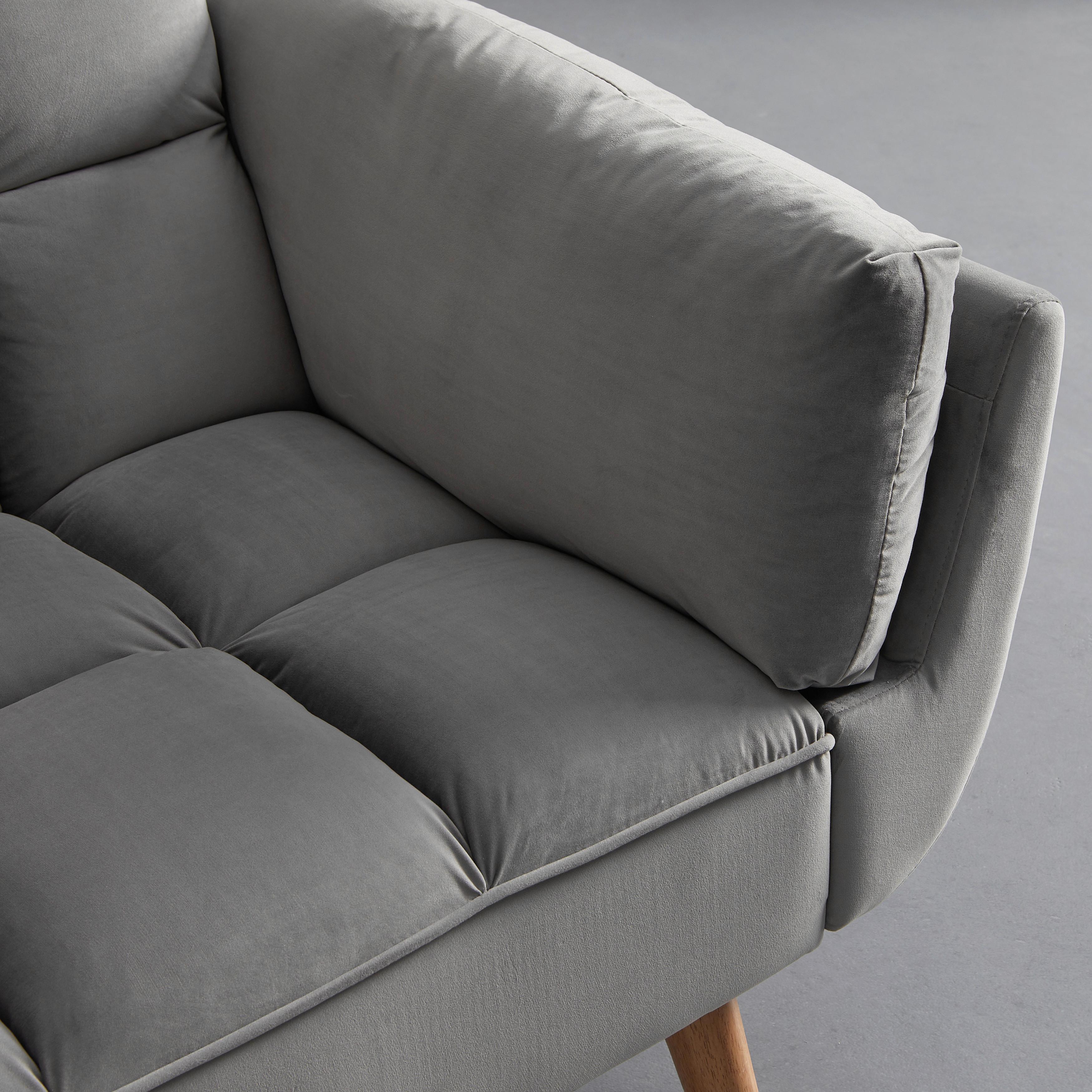 BÄDDSOFFA CORA - grå/naturfärgad, Modern, trä/textil (214/92/81cm) - Bessagi Home