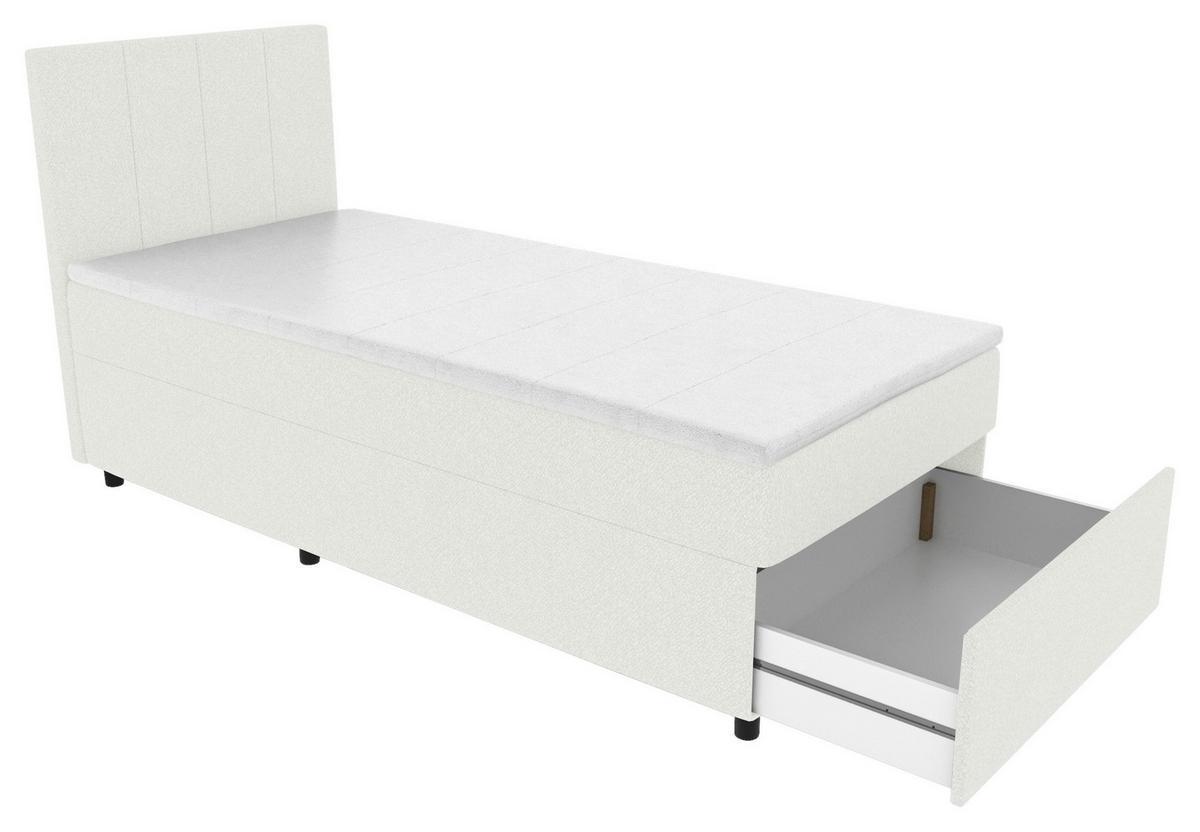 Boxbett Odin Creme ca. 90x200cm - Creme/Schwarz, KONVENTIONELL, Kunststoff/Textil (90/200cm) - Based