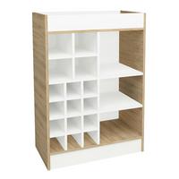 WEINSCHRANK ESILO - Weiss/Sonoma Eiche, Basics, Holzwerkstoff (70/100/38cm) - MID.YOU