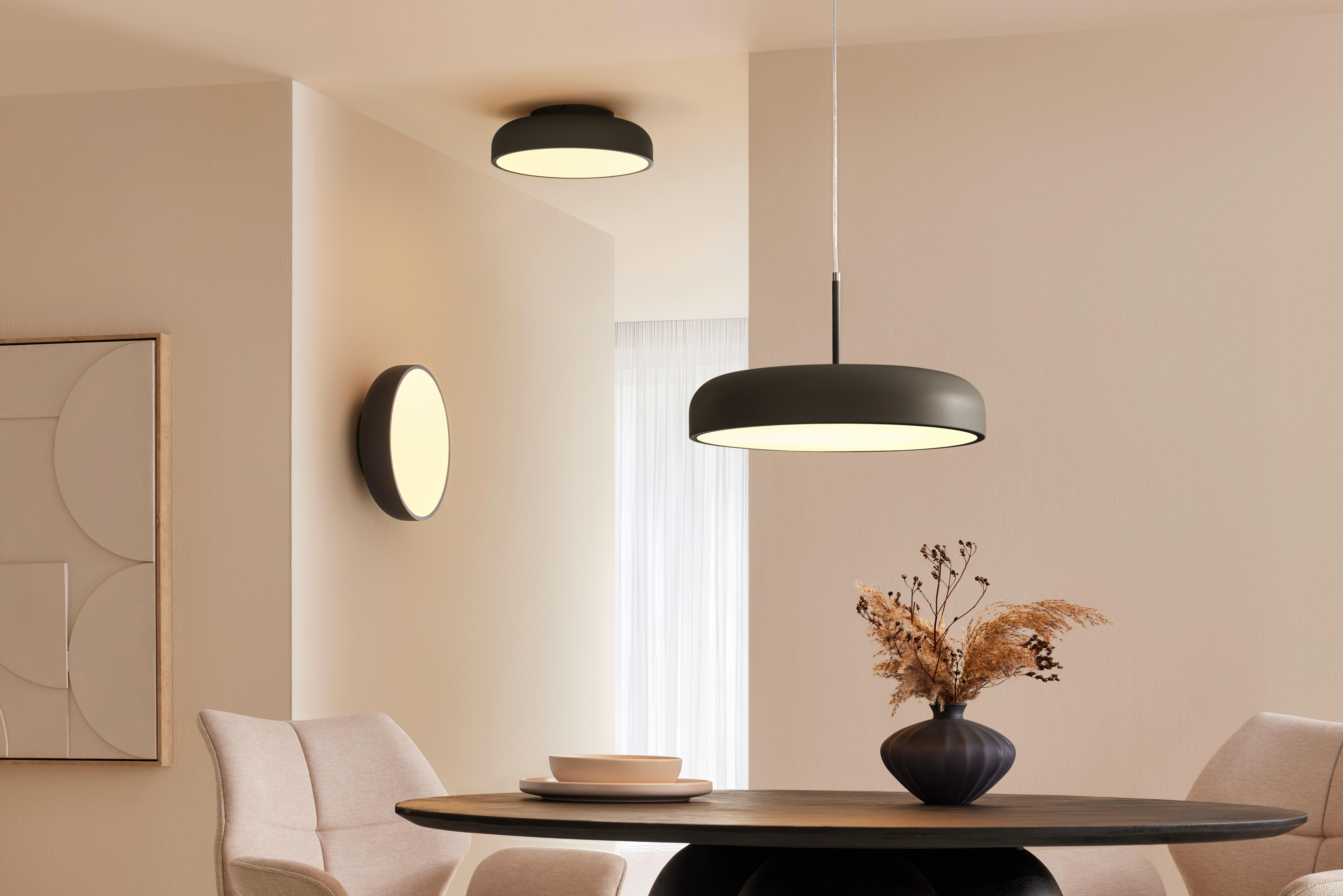 LED-TAKLAMPA MIKE - vit/svart, Modern, metall/plast (35/35/11cm) - Mömax