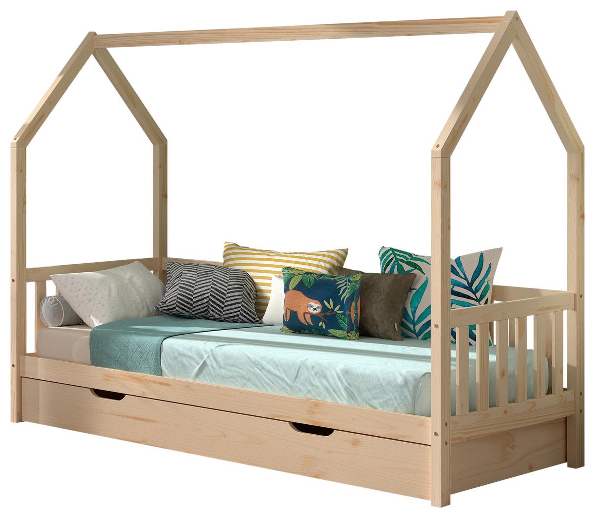 Hausbett Cabane Kieferfarben ca. 90x200 cm Echtholz - Kieferfarben, Natur, Holz (90/200cm) - Vipack