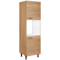 Geräteumbauschrank Structura Eiche - Eichefarben/Schwarz, MODERN, Holzwerkstoff/Metall (60/216,6/58cm) - Nobilia