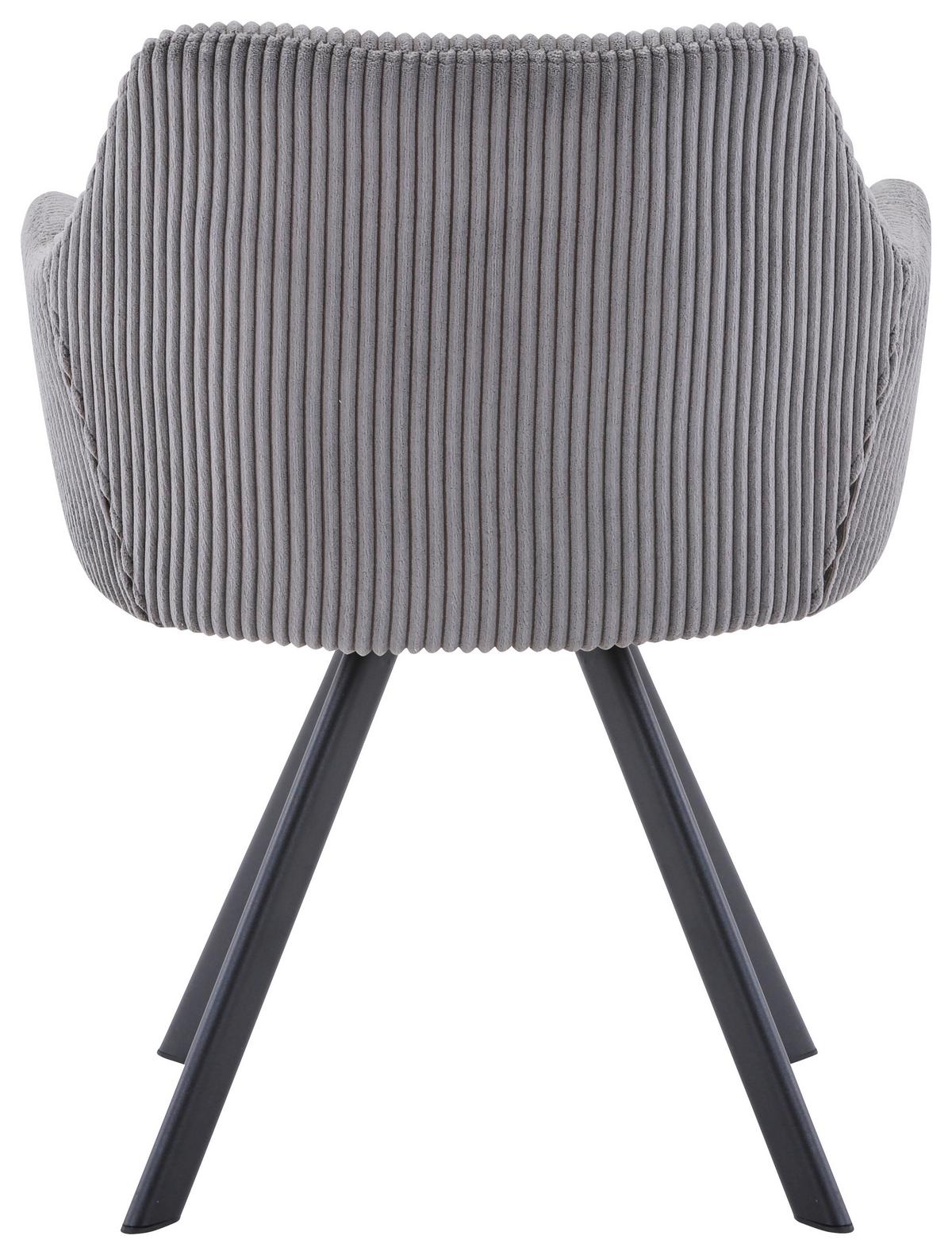 KRZESŁO Z PODŁOKIETNIKAMI MARKO - czarny/szary, Design, metal/tkanina (58,5/78/60cm) - Hom`in