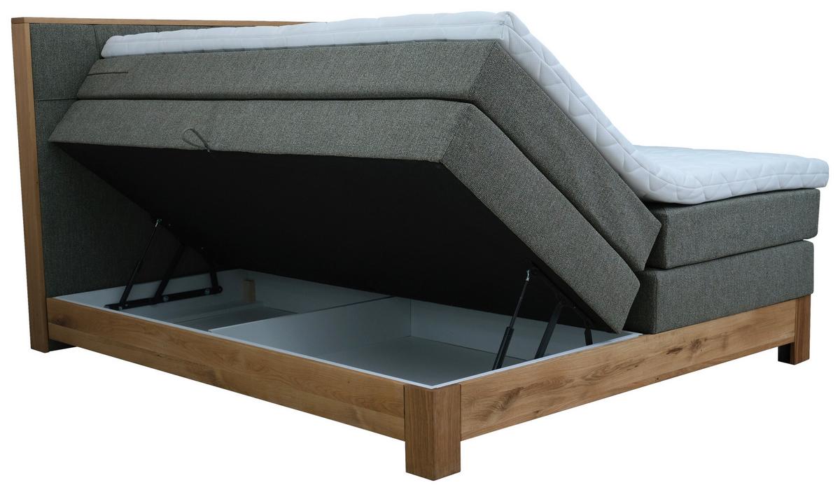 Boxspringbett Cloud Anthrazit ca. 160x200cm - Eichefarben/Anthrazit, KONVENTIONELL, Holz/Holzwerkstoff (160/200cm) - Premium Living