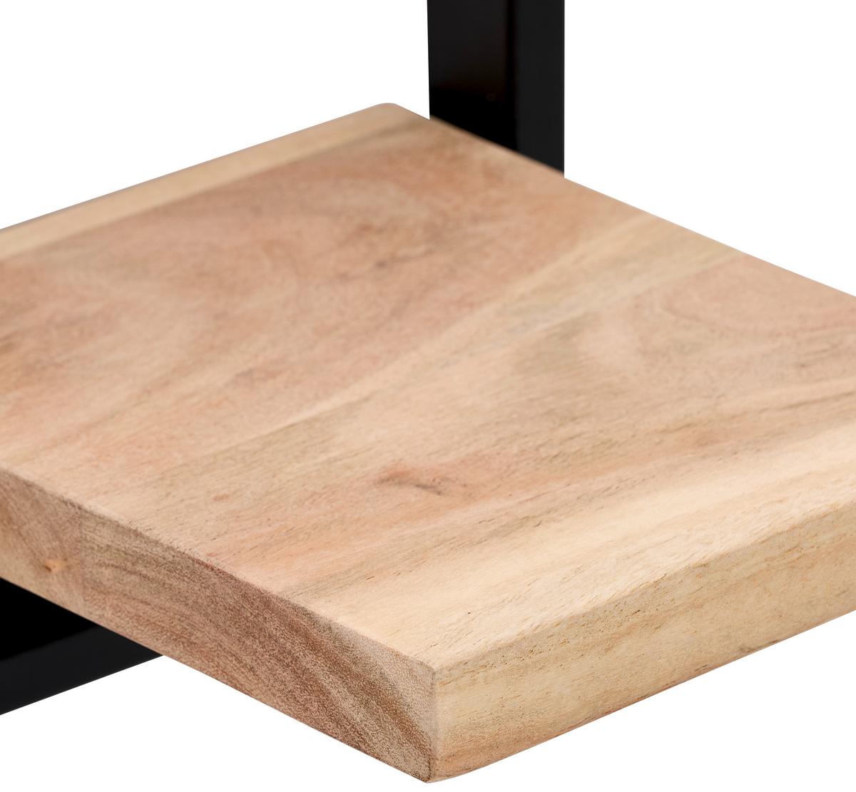 REGAŁ ŚCIENNY PORTO - czarny, Trend, metal/drewno (25/75/20cm) - Livetastic