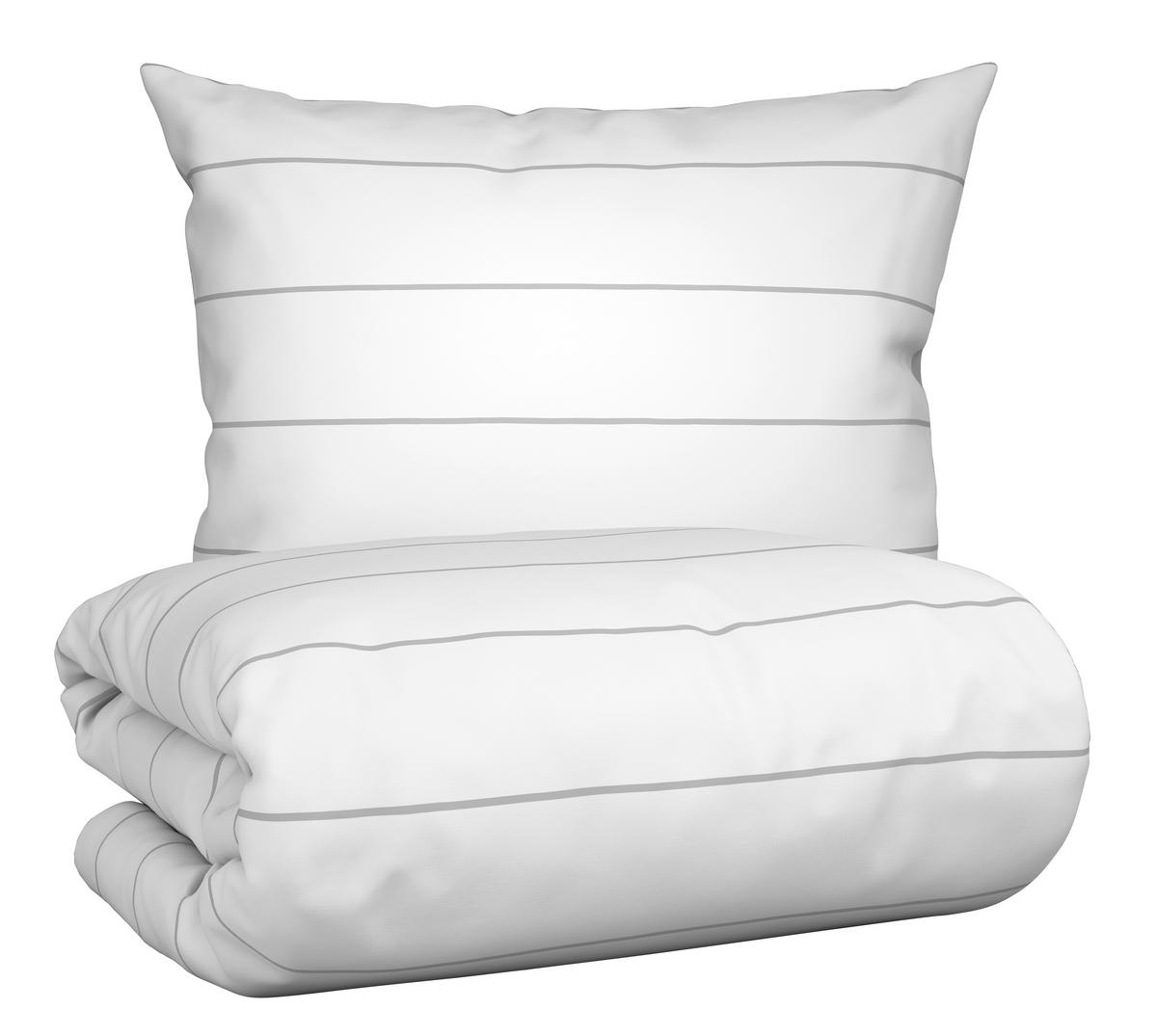 WENDEBETTWÄSCHESET KIRA WENDE COOLTEX - Weiss/Grau, Modern, Textil (160/210cm) - Modern Living