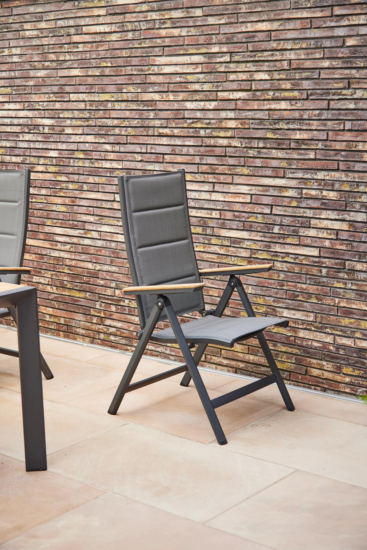 Gartenklappsessel Tesoro ca. 59x110 cm Anthr./Teakholz - Anthrazit, KONVENTIONELL, Holz/Kunststoff (59/110/68cm) - Siena Garden