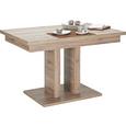Esstisch Eiche - Edelstahlfarben/Eichefarben, MODERN, Holzwerkstoff/Metall (120-160/77/80cm) - Mömax modern living