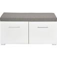 Garderobenbank in Silbereiche/Weiß - Chromfarben/Silberfarben, MODERN, Holz/Kunststoff (85/38/38cm) - PREMIUM LIVING