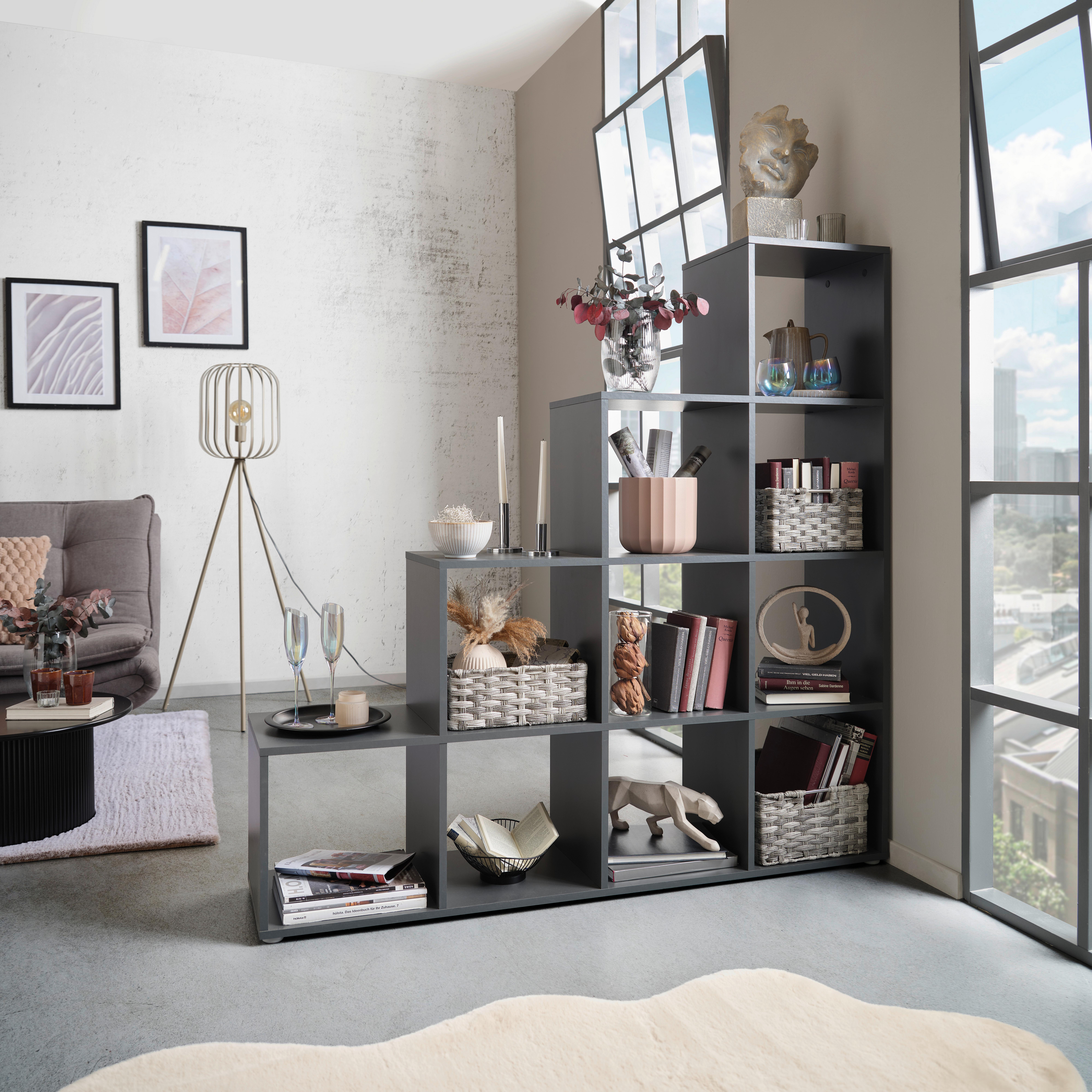 Separator de cameră PISA 4 - antracit, Modern, material pe bază de lemn (149/148/35cm) - Modern Living