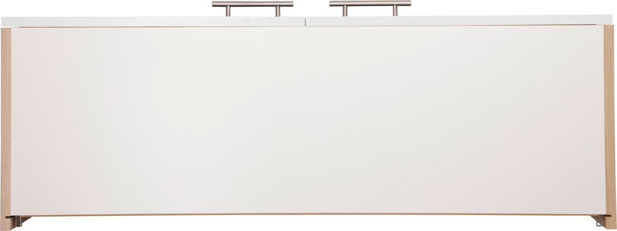 Kuhinjska Zgornja Omarica Merle, Barva Hrasta, Bela - srebrne barve/barve hrasta, Basics, kovina/steklo (100/56,1/34,6cm) - Respekta