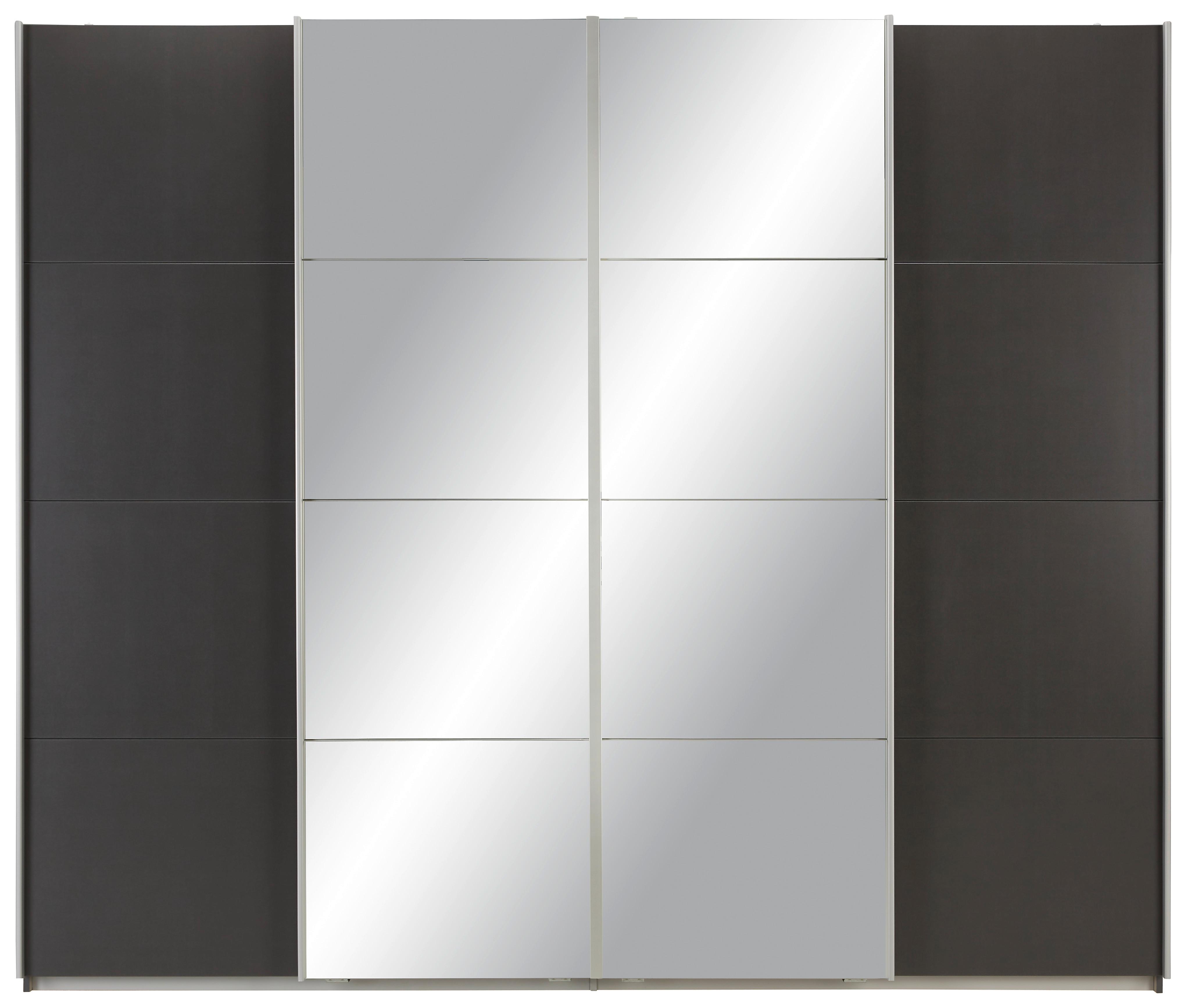 Schwebetürenschrank Syncrono in Grau ca. 270x230x62cm - Dunkelgrau/Alufarben, KONVENTIONELL, Holzwerkstoff/Metall (270/230/62cm) - Mömax
