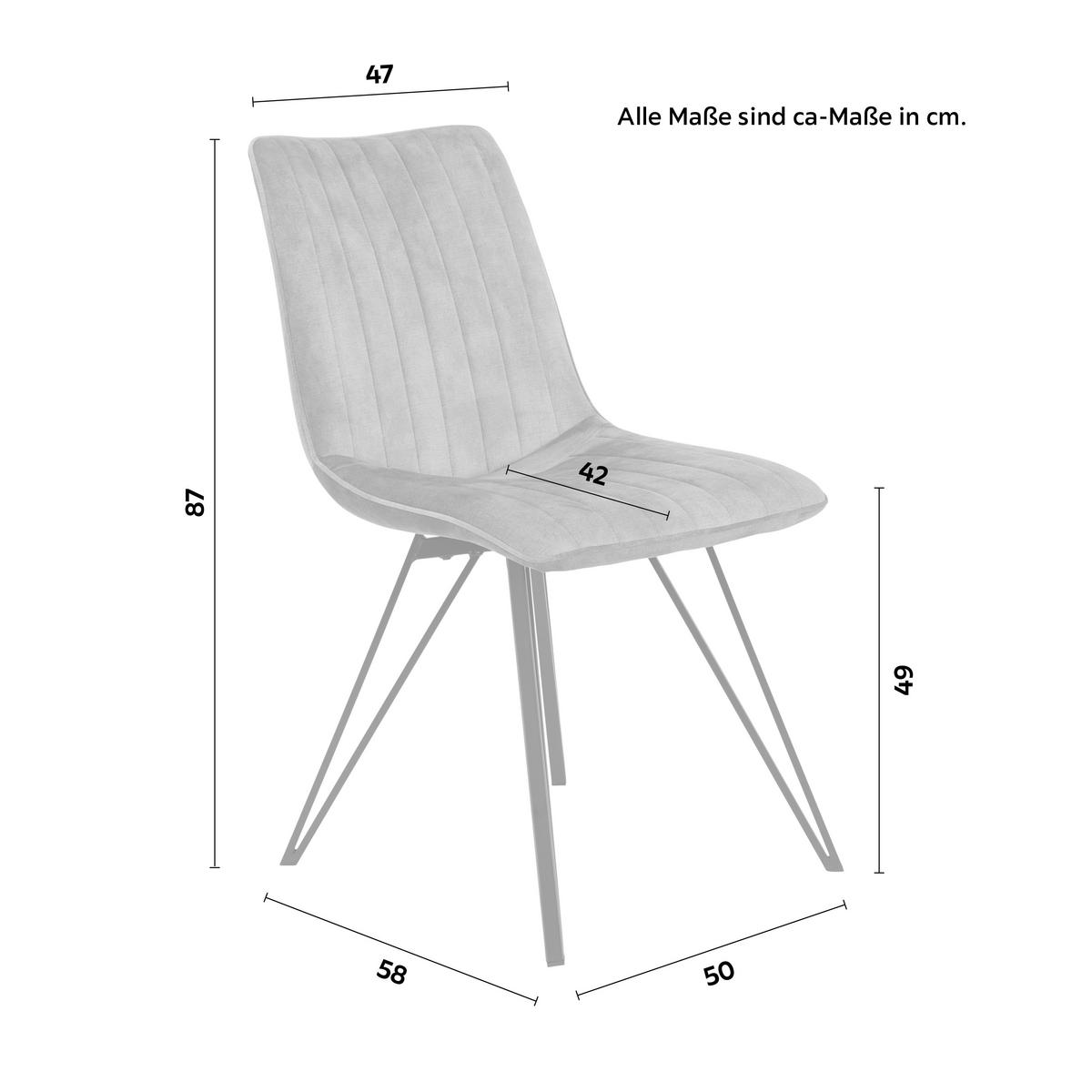 Scaun Marie S - negru/gri, Modern, metal/textil (47/87/58cm) - Mömax