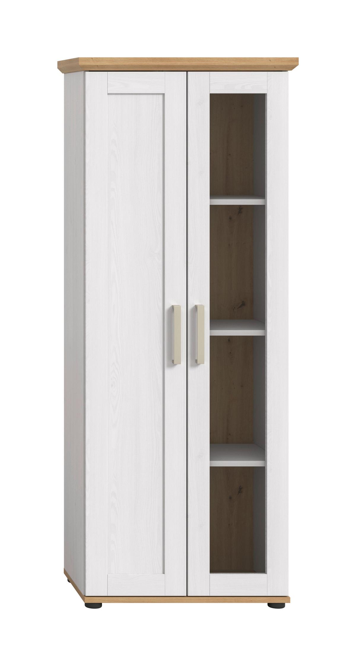 Vitrine Verona Lärche/Eiche - Silberfarben/Lärchefarben, Design, Holzwerkstoff/Kunststoff (64/161/37cm) - Livetastic