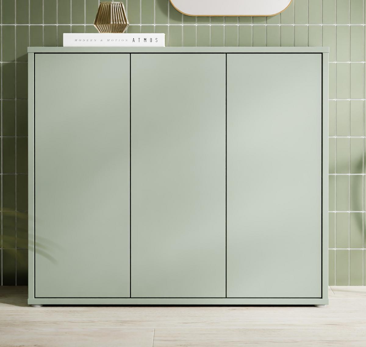 SZAFKA NA BUTY ALICE SPRINGS - szałwiowy/szary, Modern, materiał drewnopochodny/tworzywo sztuczne (109,2/99,1/34,9cm) - Xora