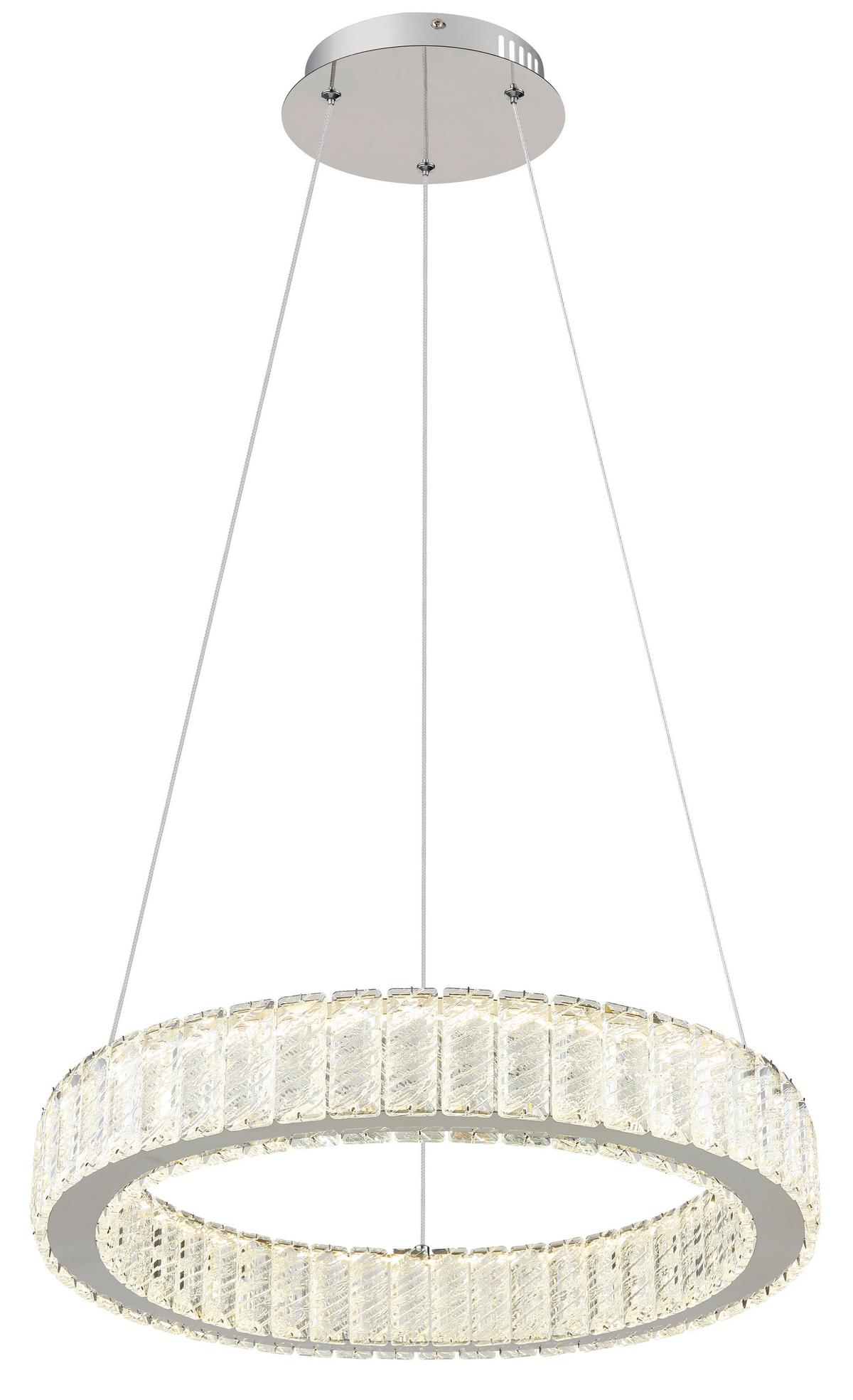 Viseča Led-svetilka Mucky, S Sijalko - barve kroma/prozorno, Design, kovina/umetna masa (50/120cm) - Globo