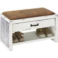 Garderobenbank in Anthrazit/Weiß - Anthrazit/Braun, LIFESTYLE, Holzwerkstoff/Metall (72/42/38cm) - MÖMAX modern living