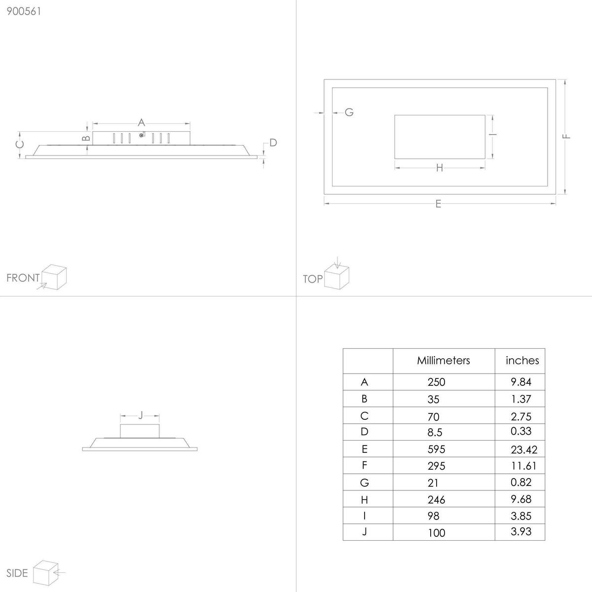 Led-deckenleuchte 900561_marmorata - Weiss/Schwarz, Basics, Kunststoff/Metall (59,5/29,5/5cm) - Eglo
