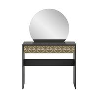 Kozmetična Miza Prisma, Črna, Zlata - zlate barve/črna, Design, umetna masa/leseni material (90/133/39cm) - Livetastic